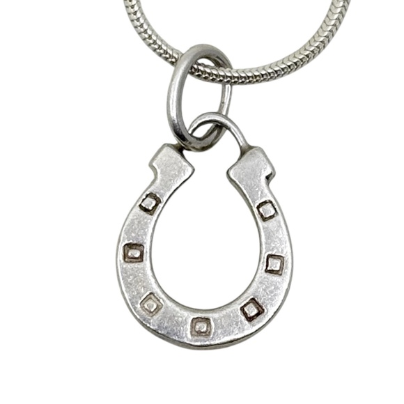 sterling silver horseshoe charm pendant - GM292 - Picture 1 of 2